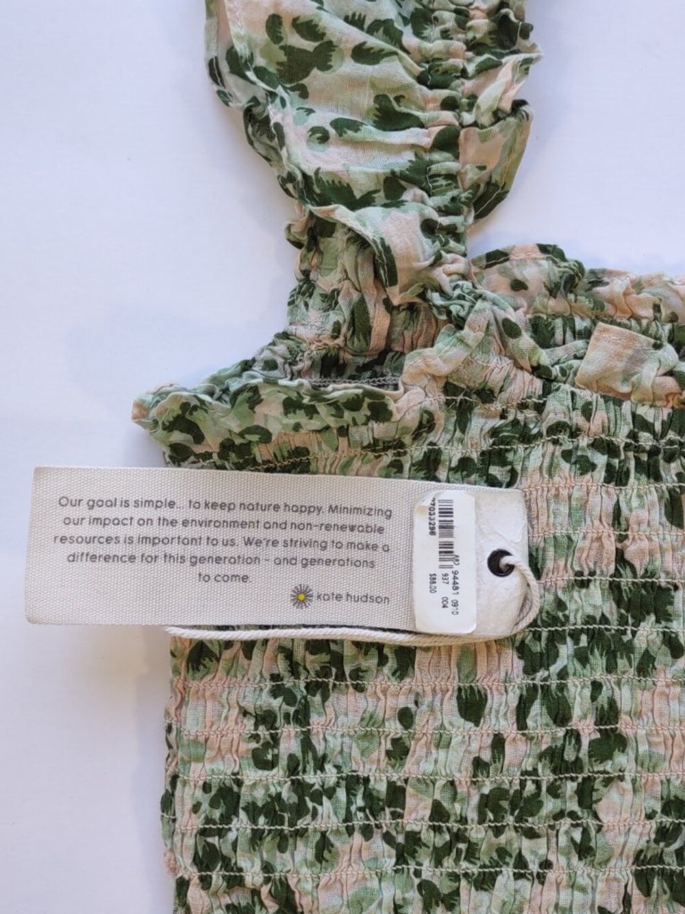 NWT Happy x Nature Floral Smocked Top Size X-Small  Ruffles Boho Indie - Picture 7 of 7